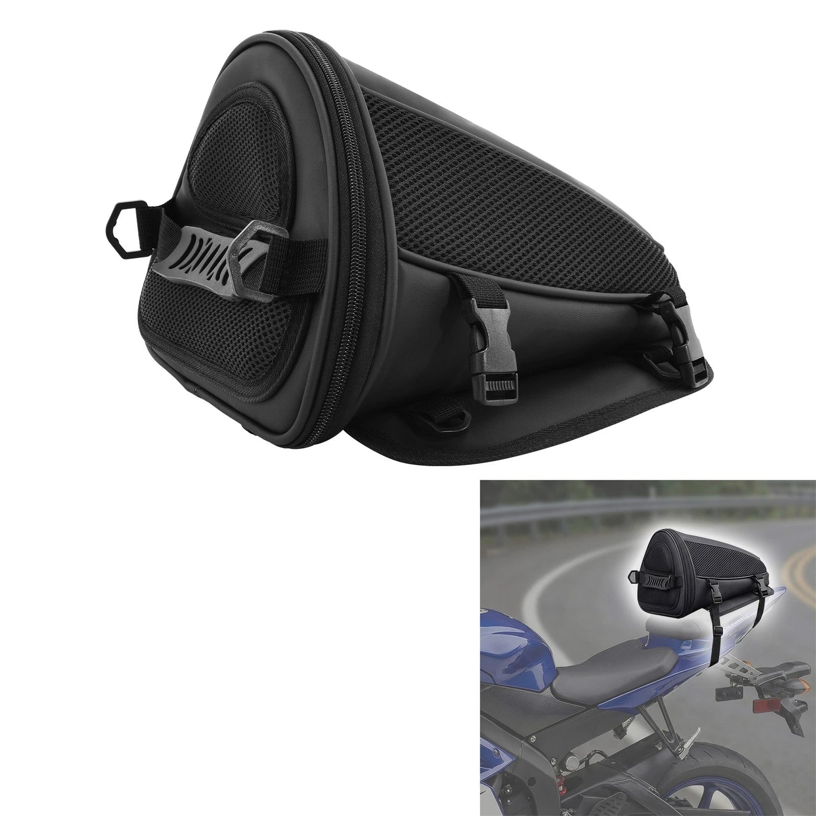 Universal Motorcycle Tail Bag for BMW Honda Suzuki (Fits Most Models)