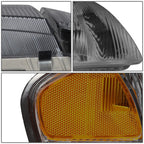 Set of 4 Smoked Headlights & Amber Corner Signal Lamps for Mazda 626 (1998–1999)