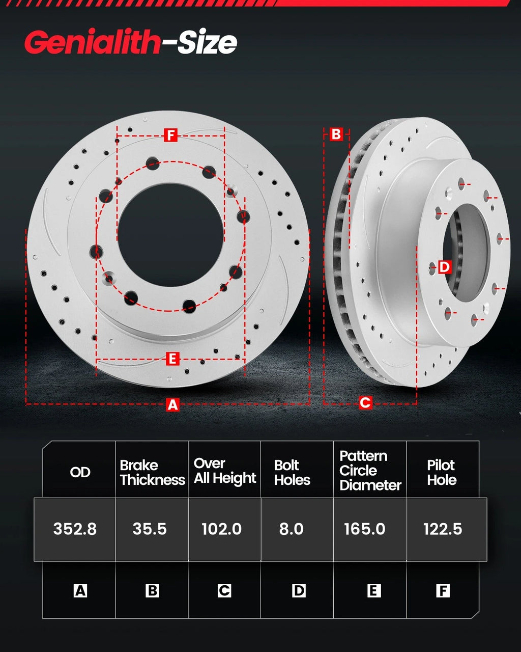 Front Drilled Rotors & Ceramic Brake Pads for Dodge RAM 1500 2500 3500 (2006–2008)