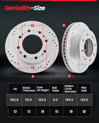 Front Drilled Rotors & Ceramic Brake Pads for Dodge RAM 1500 2500 3500 (2006–2008)