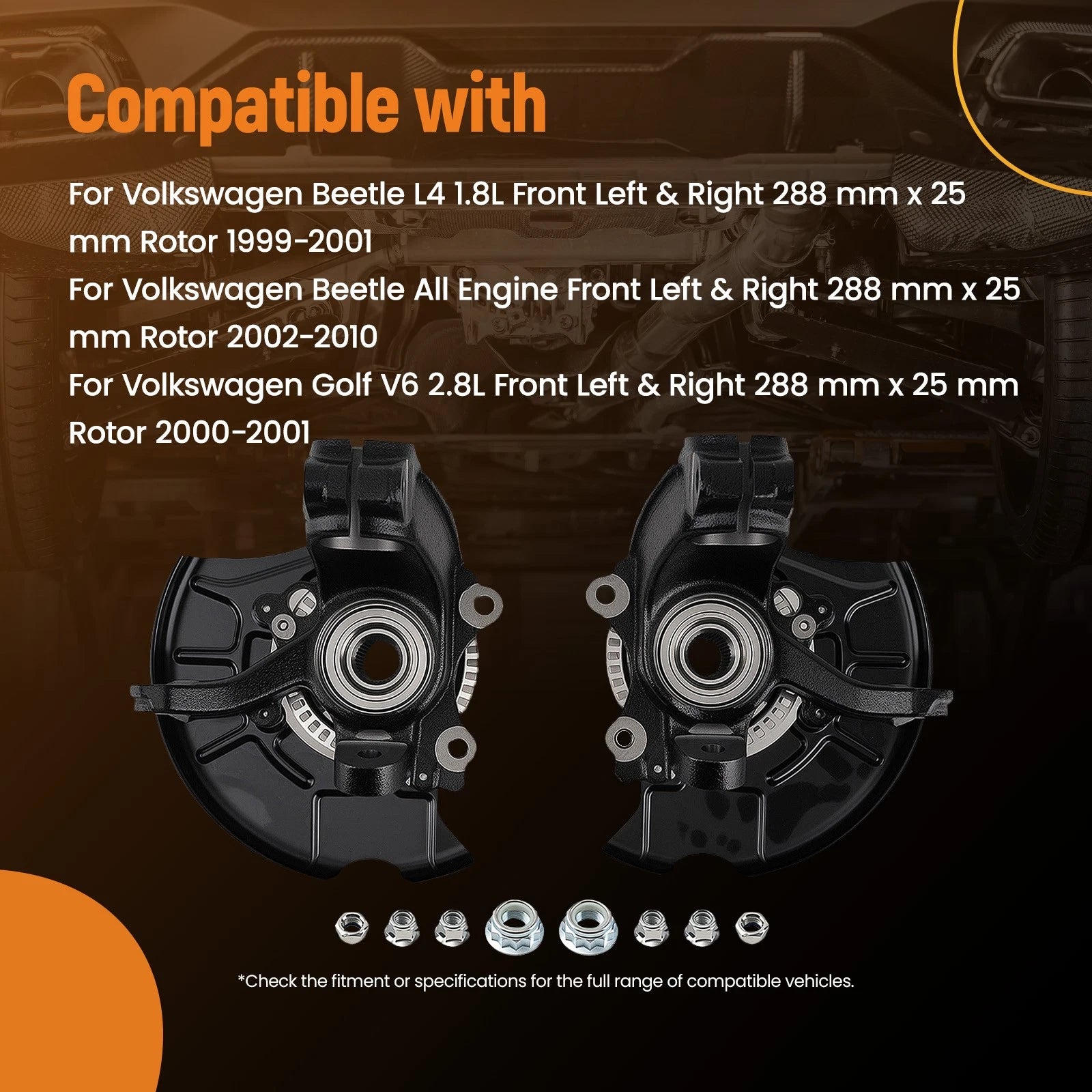 Wheel Hub Steering Knuckle Assembly for VW Beetle Golf Jetta (1999–2010) 1J0407613G