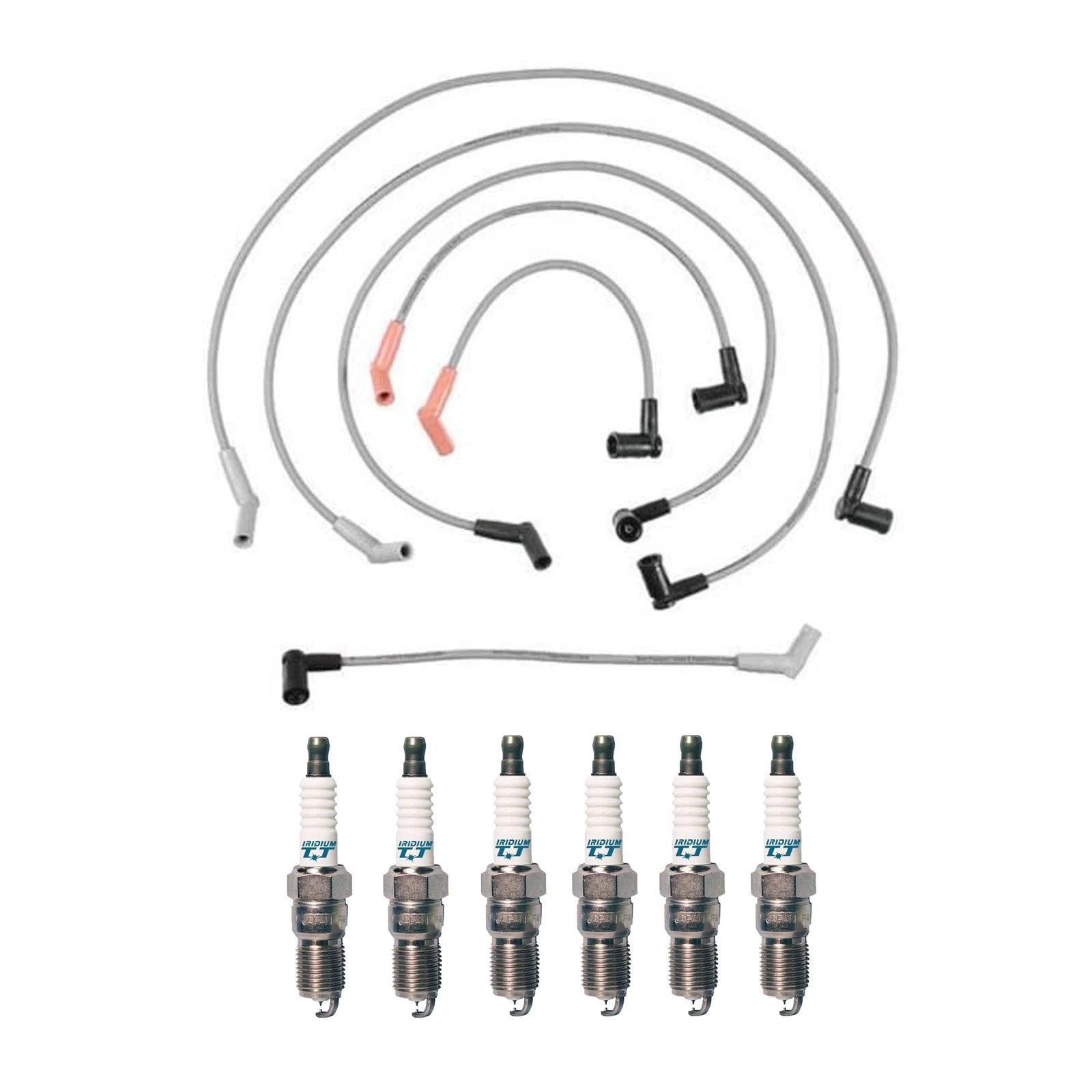 Denso 7mm Wire Set & 6 Iridium TT Spark Plugs for Ford F-150 (1997–2003)