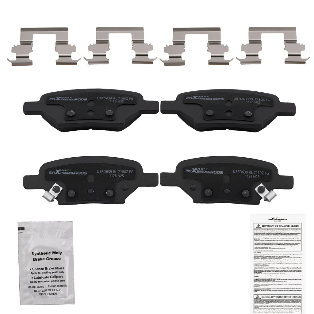 4PCS Rear Ceramic Brake Pads for Pontiac G5 G6 Pursuit Saturn Aura Ion (2007–2010)