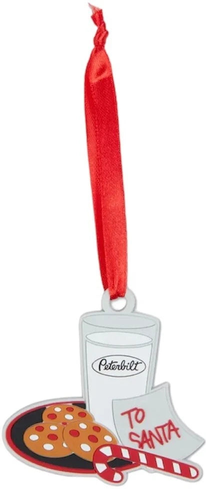 Santa's Cookies Ornament for Peterbilt Trucks (PVC, Red)