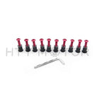 10pcs Windshield Bolt Kit for Motorcycle (Well Nuts, Red)