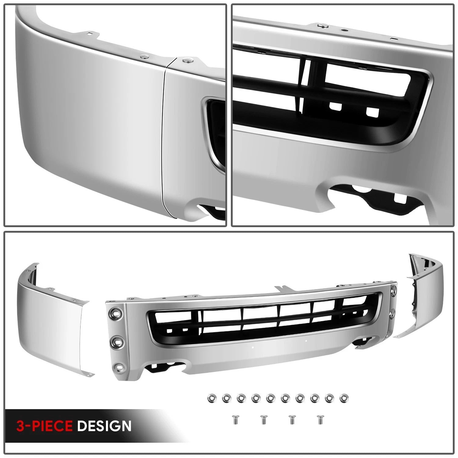 Chrome Front Bumper Face Bar for NV1500 NV2500 NV3500 (2012–2021)