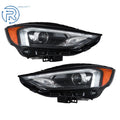 Set of 2 Black Headlights with LED DRL for Ford Edge (2019–2023)