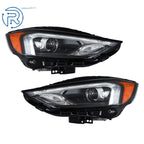 Set of 2 Black Headlights with LED DRL for Ford Edge (2019–2023)