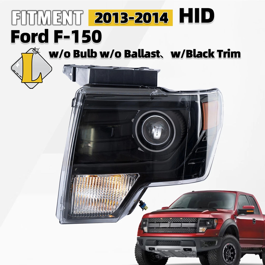 HID Xenon Headlight for Ford F-150 (2013–2014) Left Side Black Trim