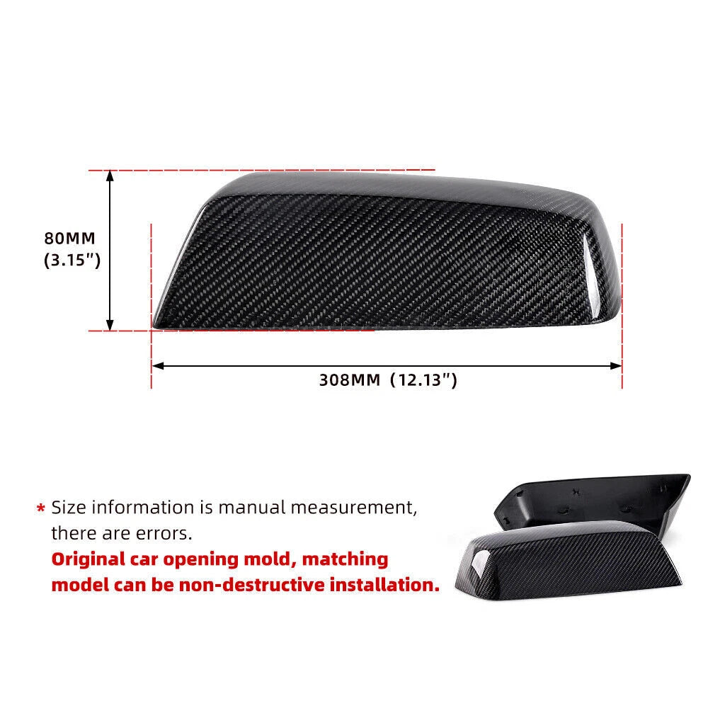 Real Carbon Fiber Side Mirror Cap Covers for Sierra Silverado (2014–2019)