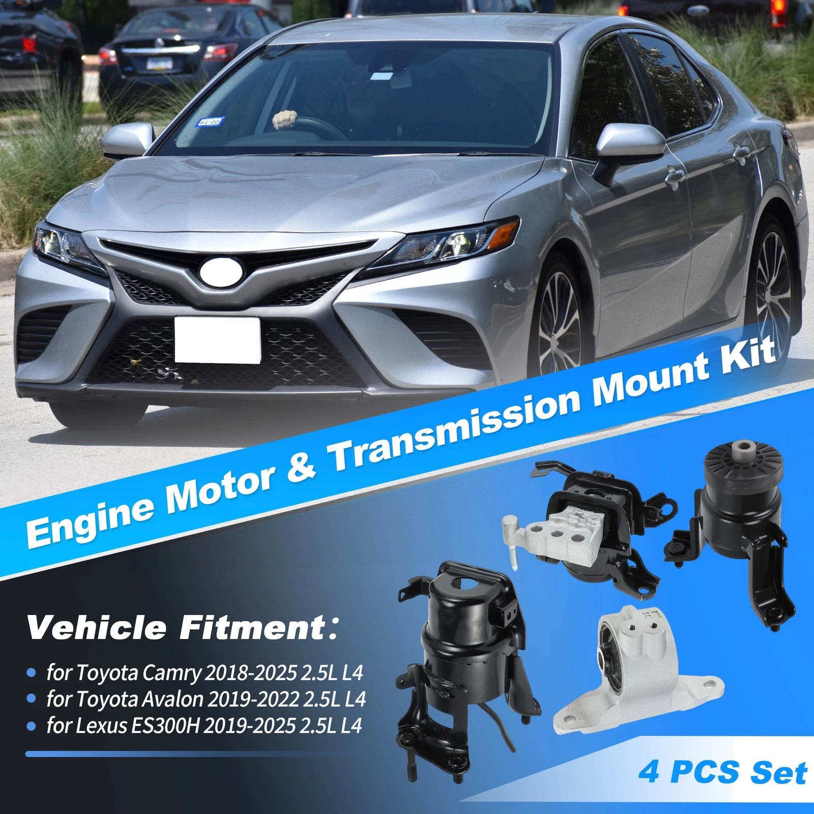 Set of 4 Engine Motor Trans Mounts for Toyota Camry (2018–2025), Avalon (2019–2022) 2.5L L4