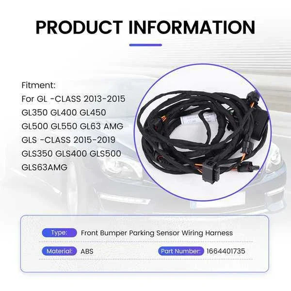 Wiring Harness Front Bumper Sensor For Mercedes-Benz X166 GL GLS (2013–2019)