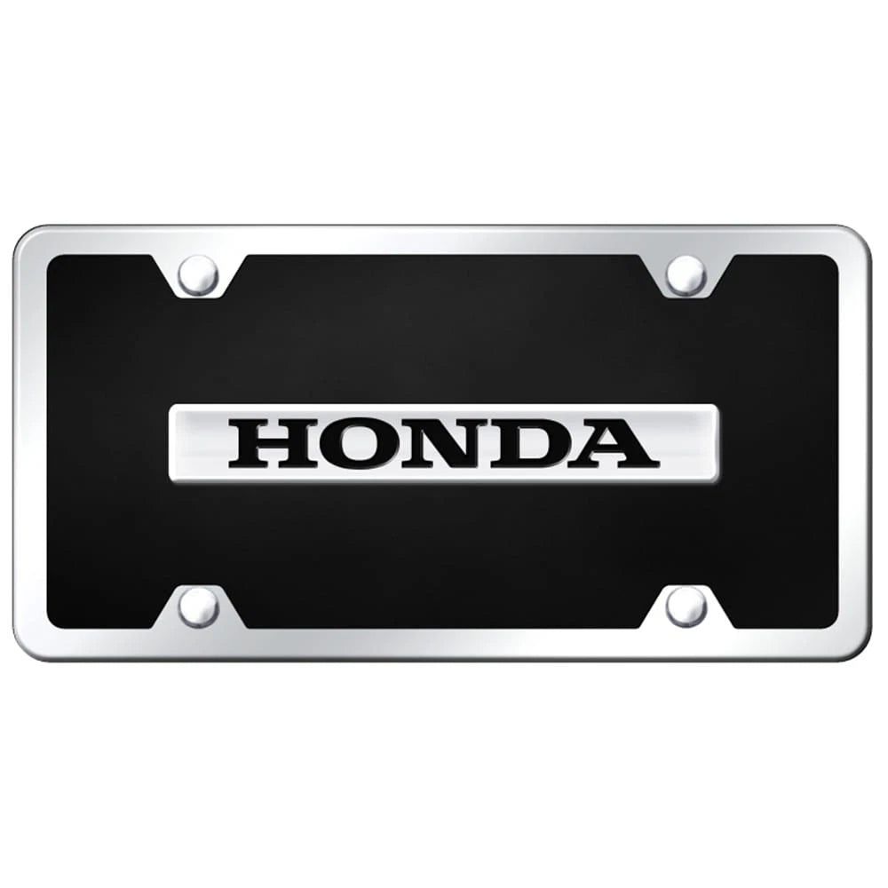 Chrome on Black Acrylic License Plate Kit - Officially Licensed for Honda