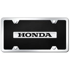 Chrome on Black Acrylic License Plate Kit - Officially Licensed for Honda