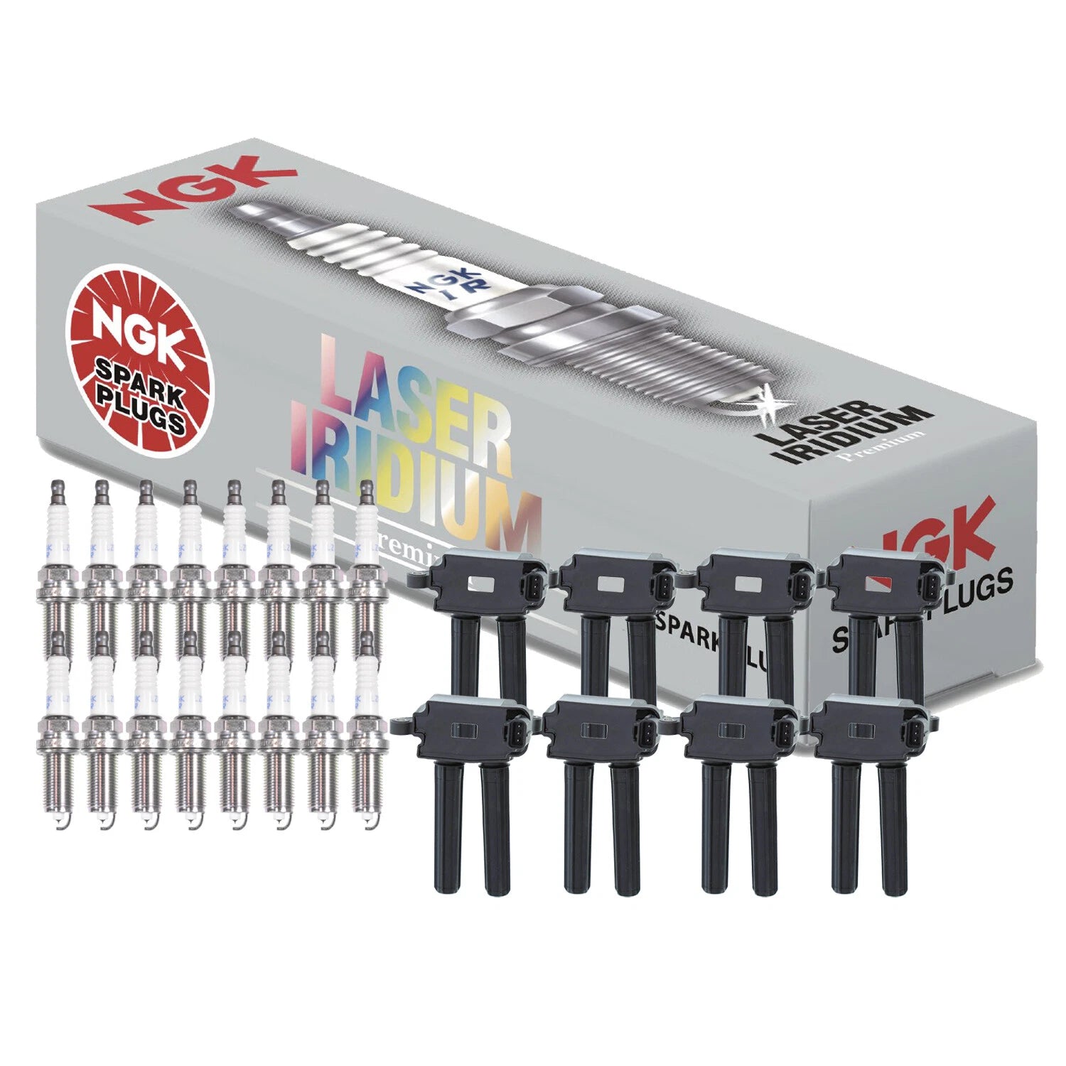 Set of 8 COP Ignition Coils & 16 NGK Iridium Spark Plugs for Dodge