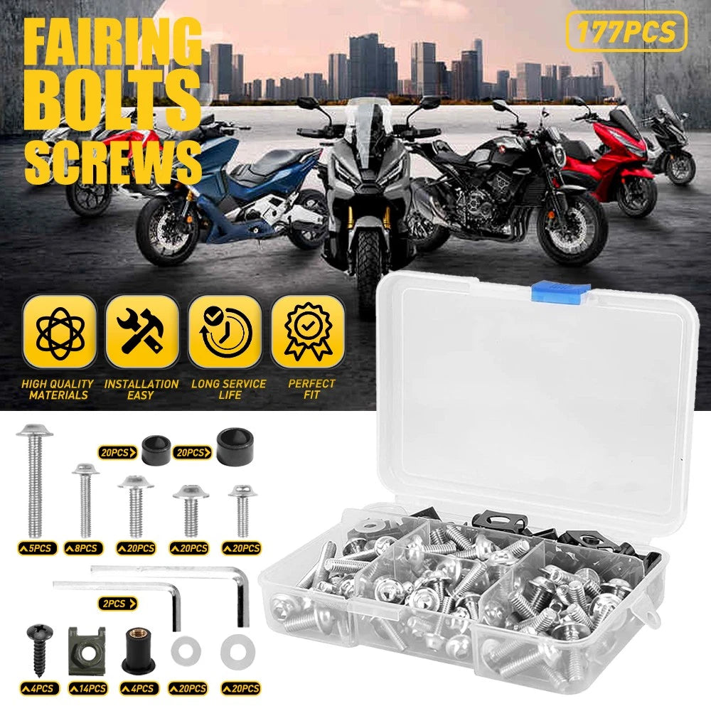 Fairing Bolt Kit for Kawasaki Ninja EX250 EX300 EX400 650 (2008–2023)