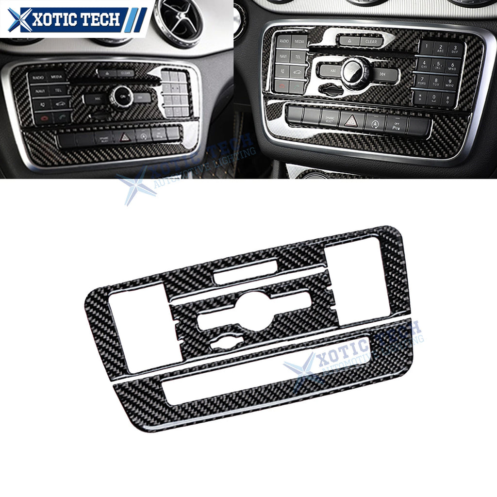 Real Carbon Fiber Console Multimedia Control Frame for Mercedes GLA CLA (2013–2021)
