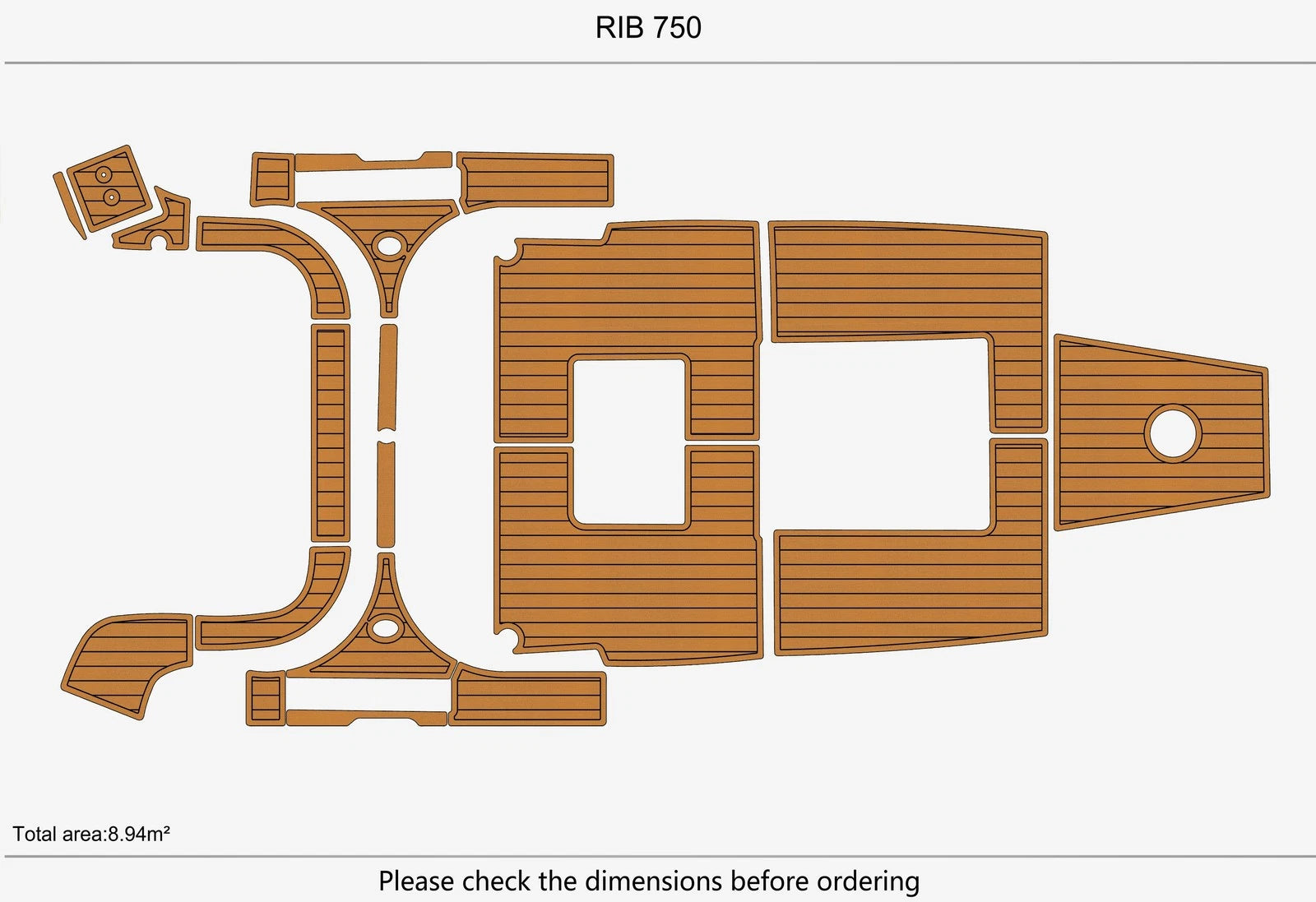 Seadek Swim Platform Pad for RIB 750 (Cockpit)