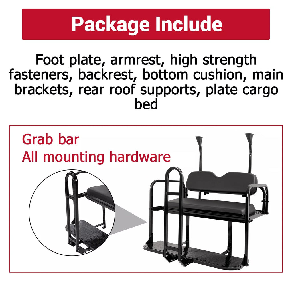 Flip Folding Rear Seat Kit for Club Car Precedent/Tempo (2004–Present)