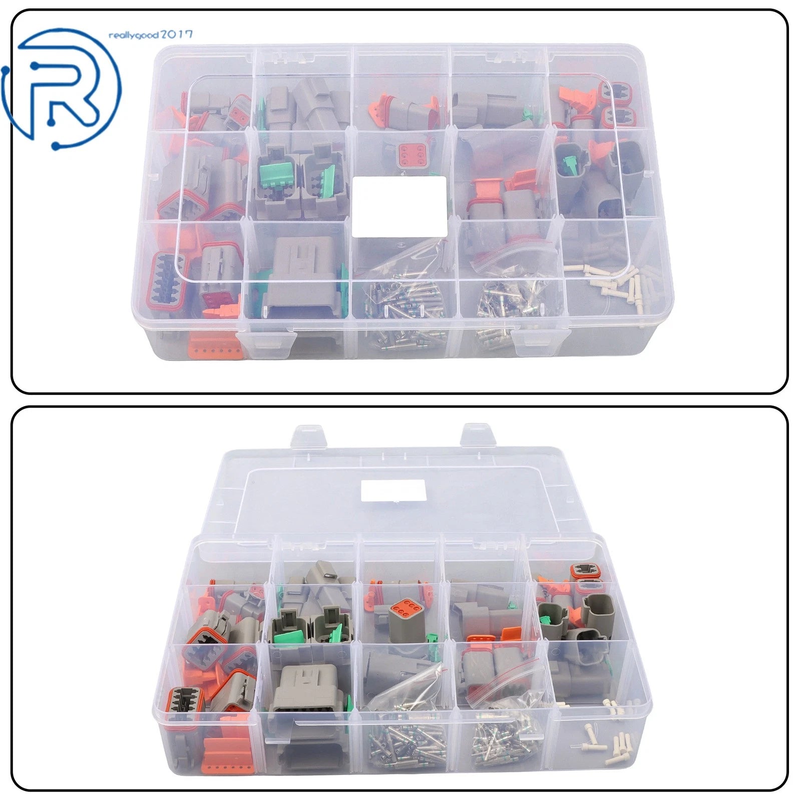 Set of 12 12-Pin Connectors with Solid Terminals for Automotive Use