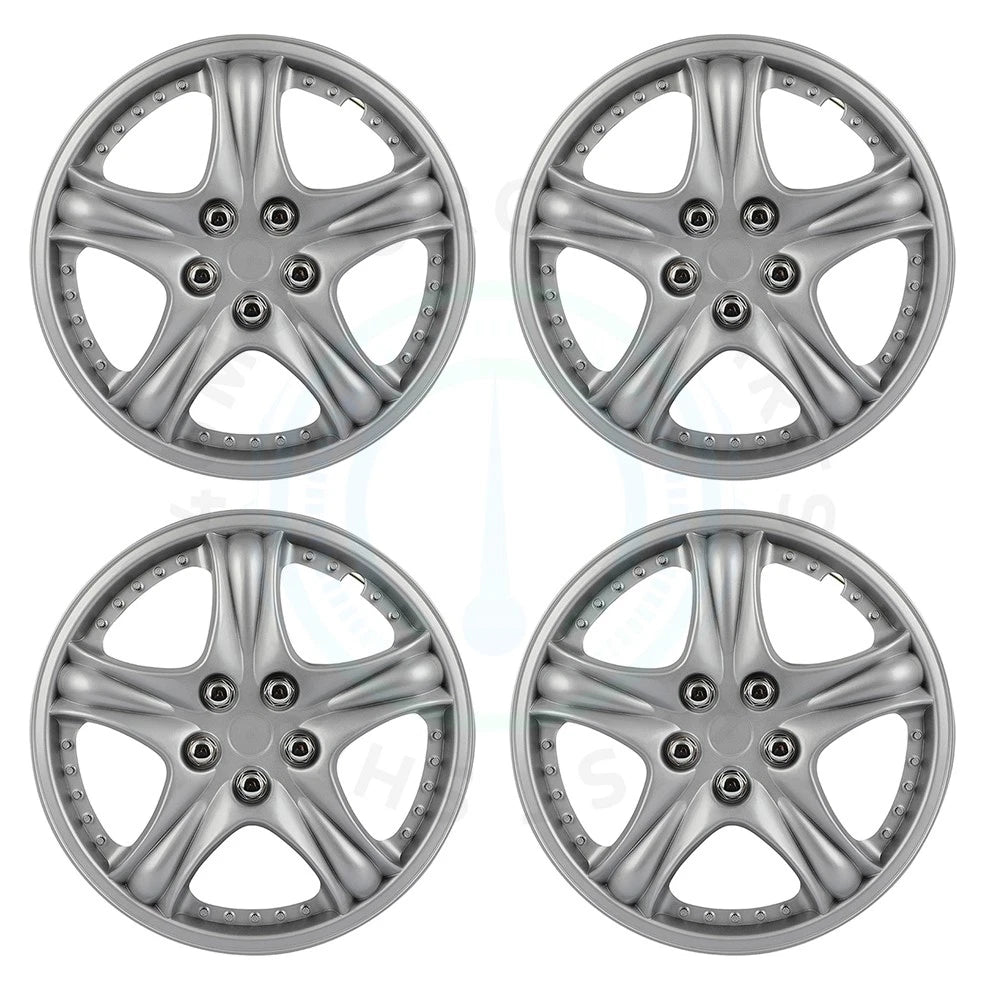 Set of 4 Silver 14" Universal Hub Caps for R14 Tire