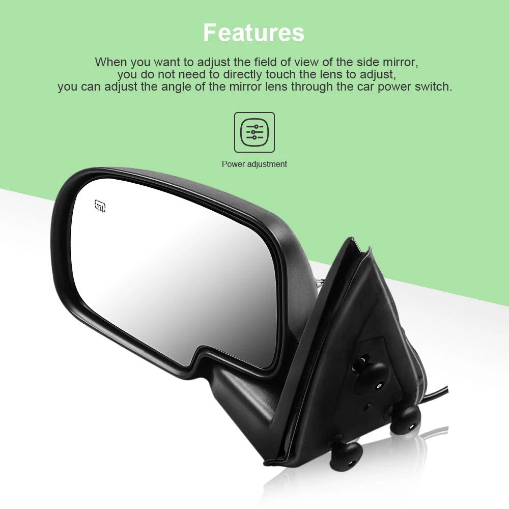 Driver Power Heated Manual Folding Side Mirror for Chevy GMC (2000–2002)