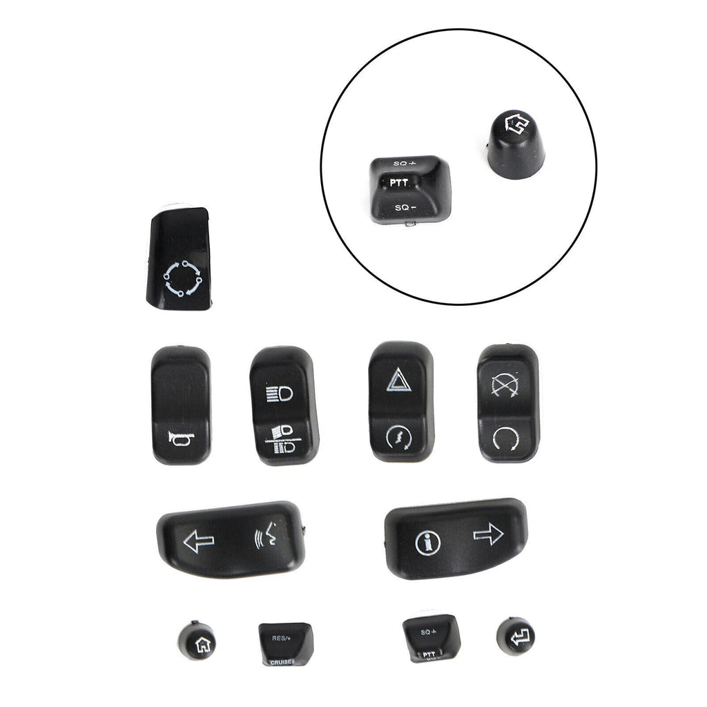 11 Pieces Control Switch Cap Buttons for Harley-Davidson Glide Road King (2014–2019) T9