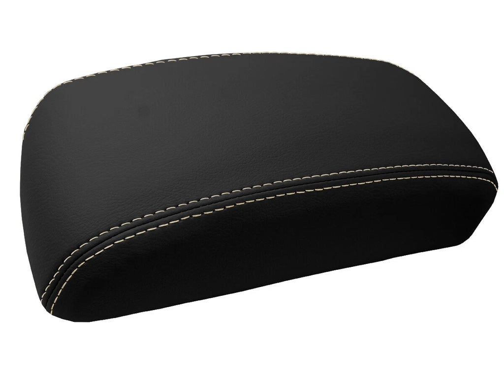 Leather Console Lid Armrest Cover for Nissan Maxima (1997–1999) Beige Stitch