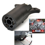 7 Way Round to 4 Pin Flat Trailer Light Adapter Plug Connector
