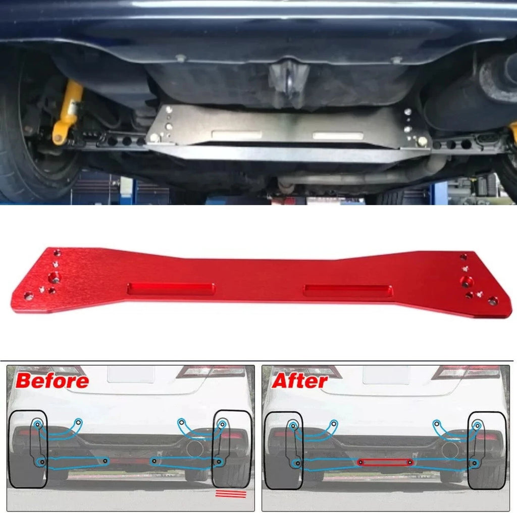 Red Rear Lower Control Arms + Subframe Brace + Tie Bar for Honda Civic EG (1992–1995)