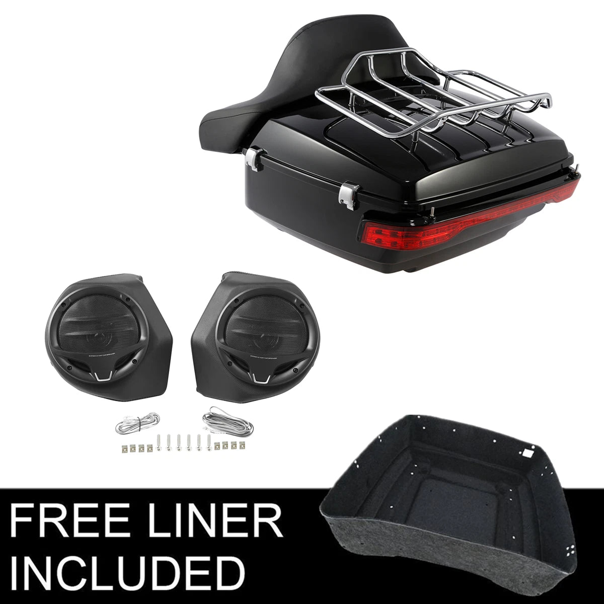 Trunk Backrest Pad Speakers for Harley Touring Models (2014–2026)