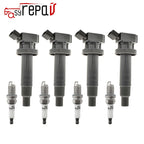 4X Ignition Coils + Spark Plugs for Toyota Corolla Matrix MR2 Celica Vibe Prizm (2003–2013)