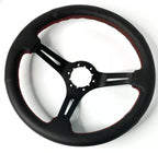 Steering Wheel Grip Black Perforated Leather Red Stitching for (2005–2015)