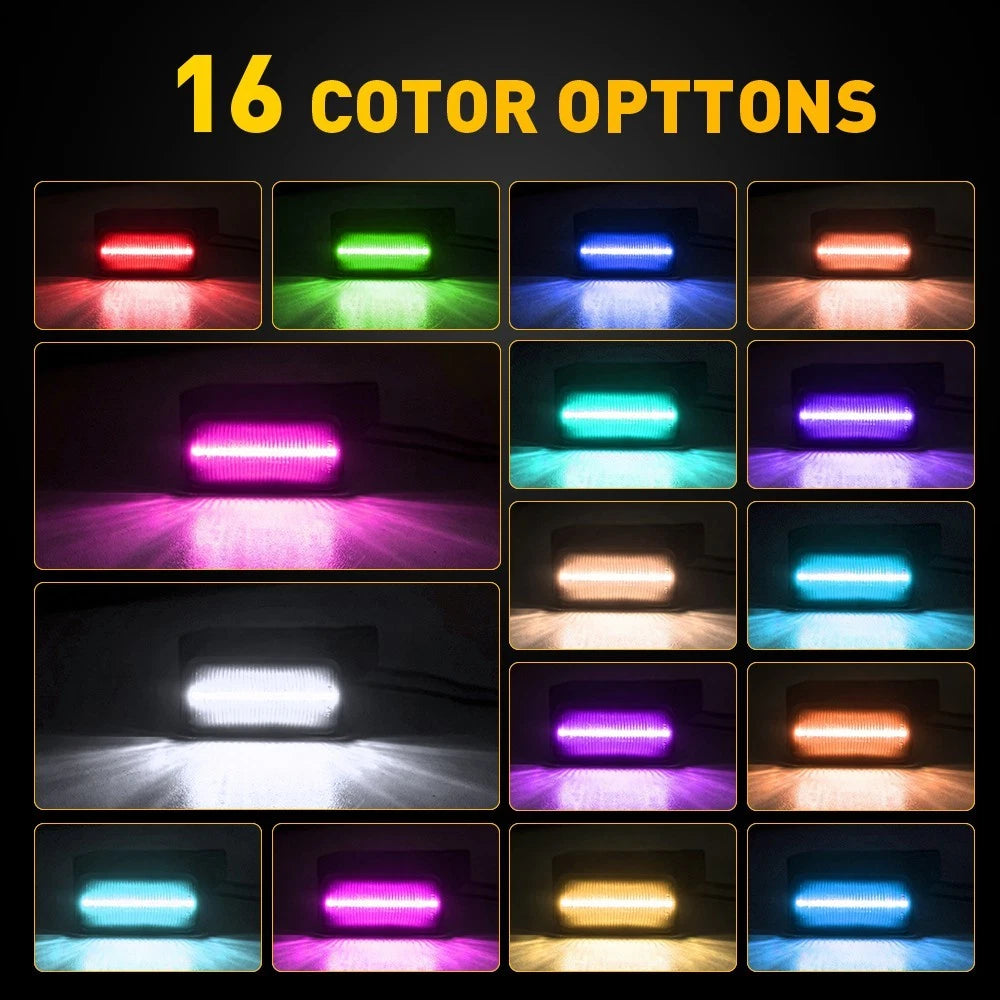 4X RGB LED Waterproof Dually Side Marker Lights for Ford F250 F350 (1984–1996)
