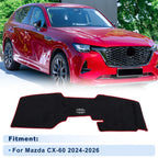 Dash Cover for Mazda CX-60 (2024–2026) Flannel Black with Red Edge