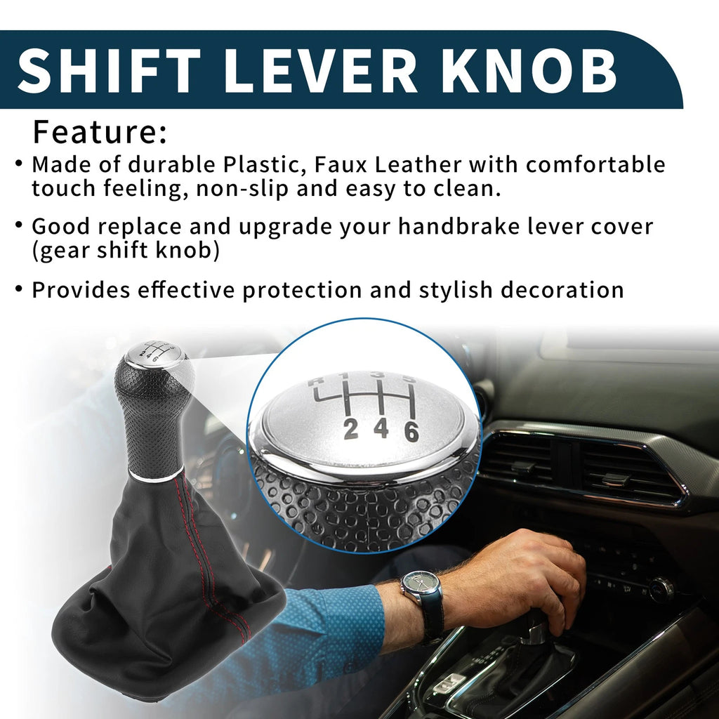 6 Speed Gear Shifter Knob with Cover No. 1J0711113C for Volkswagen Golf (2010–2014)