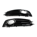 Front Bumper Fog Light Grille Covers with Chrome Ring for Audi A3 (09-12)