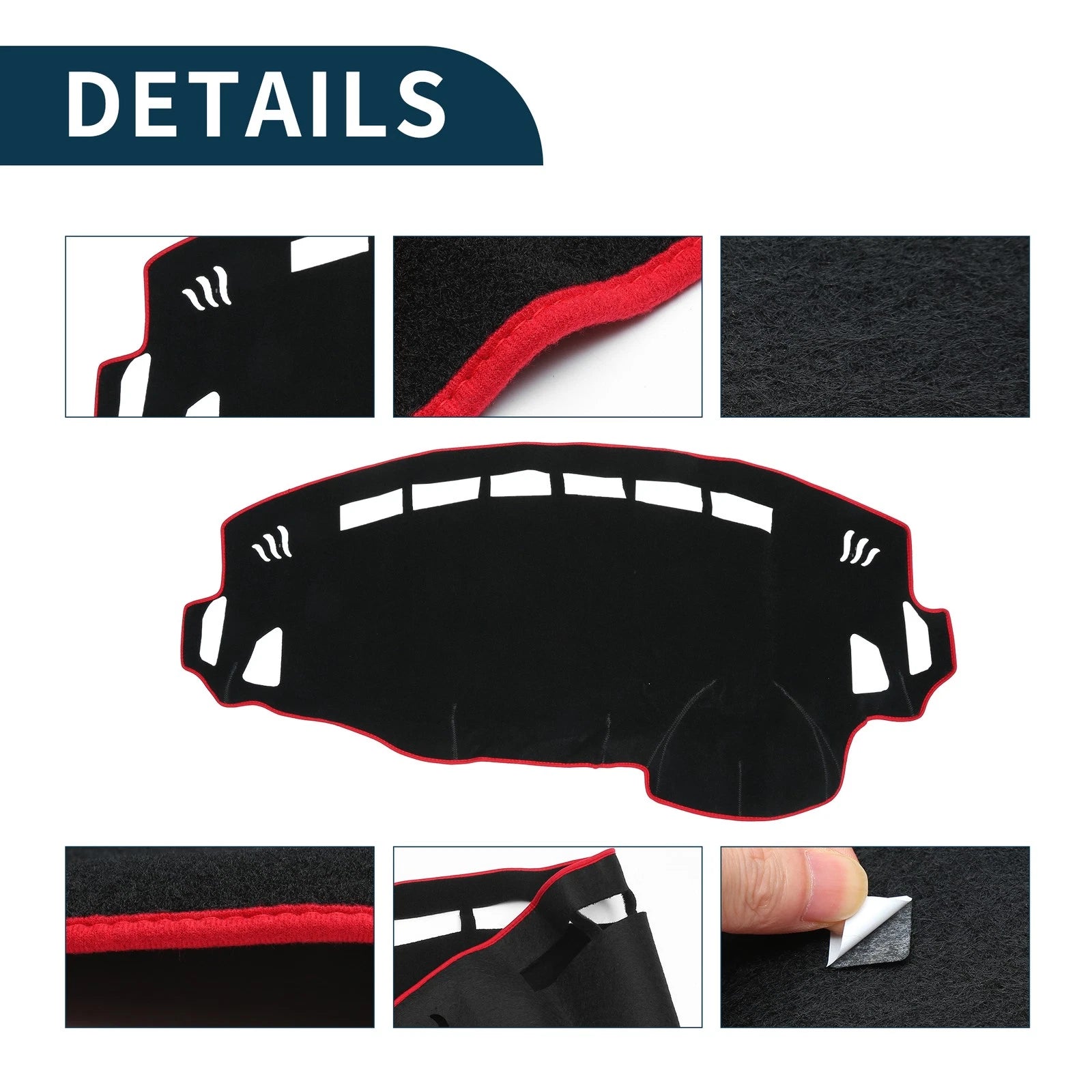 Dashboard Cover Mat for Suzuki Spacia MK32S (2013–2017) w/ Sticker Black Red