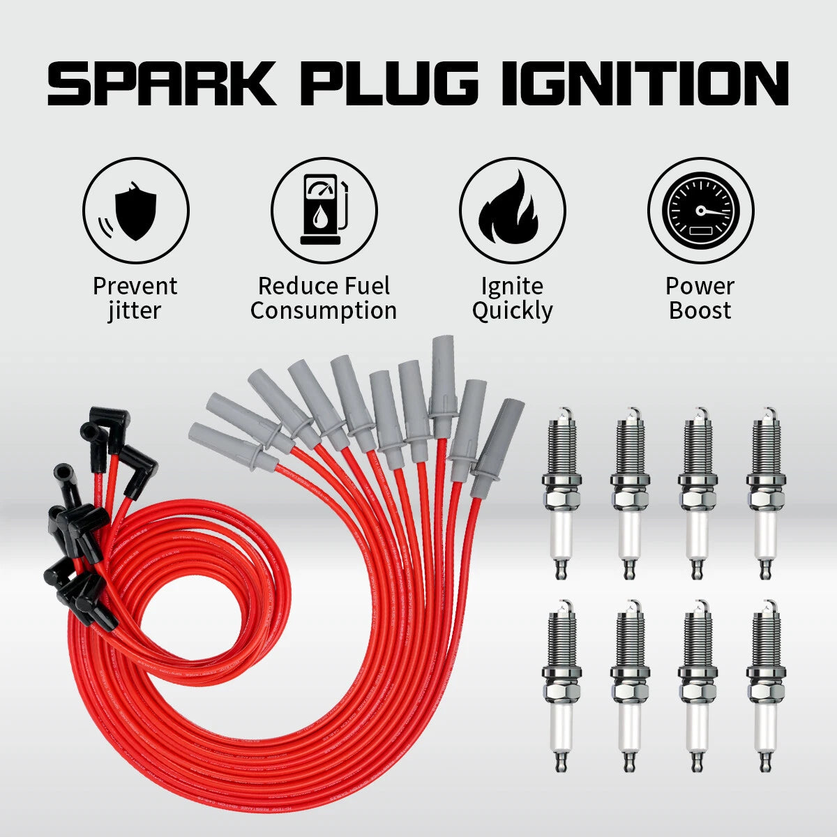 10X Spark Plug Wires +8 Plug for Dodge 1500 2500 3500 (1990–2003) 2X1266