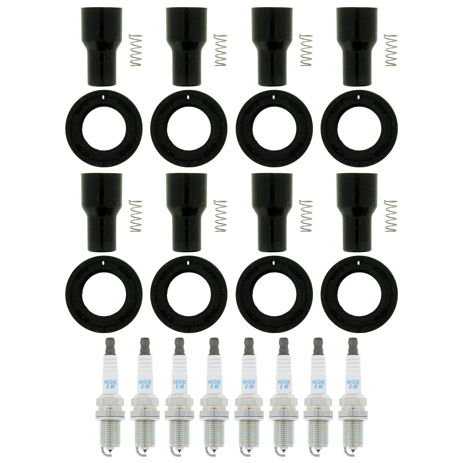 Set of 8 NGK Laser Iridium Spark Plugs & Coil Boots for 4Runner Land Cruiser Tundra