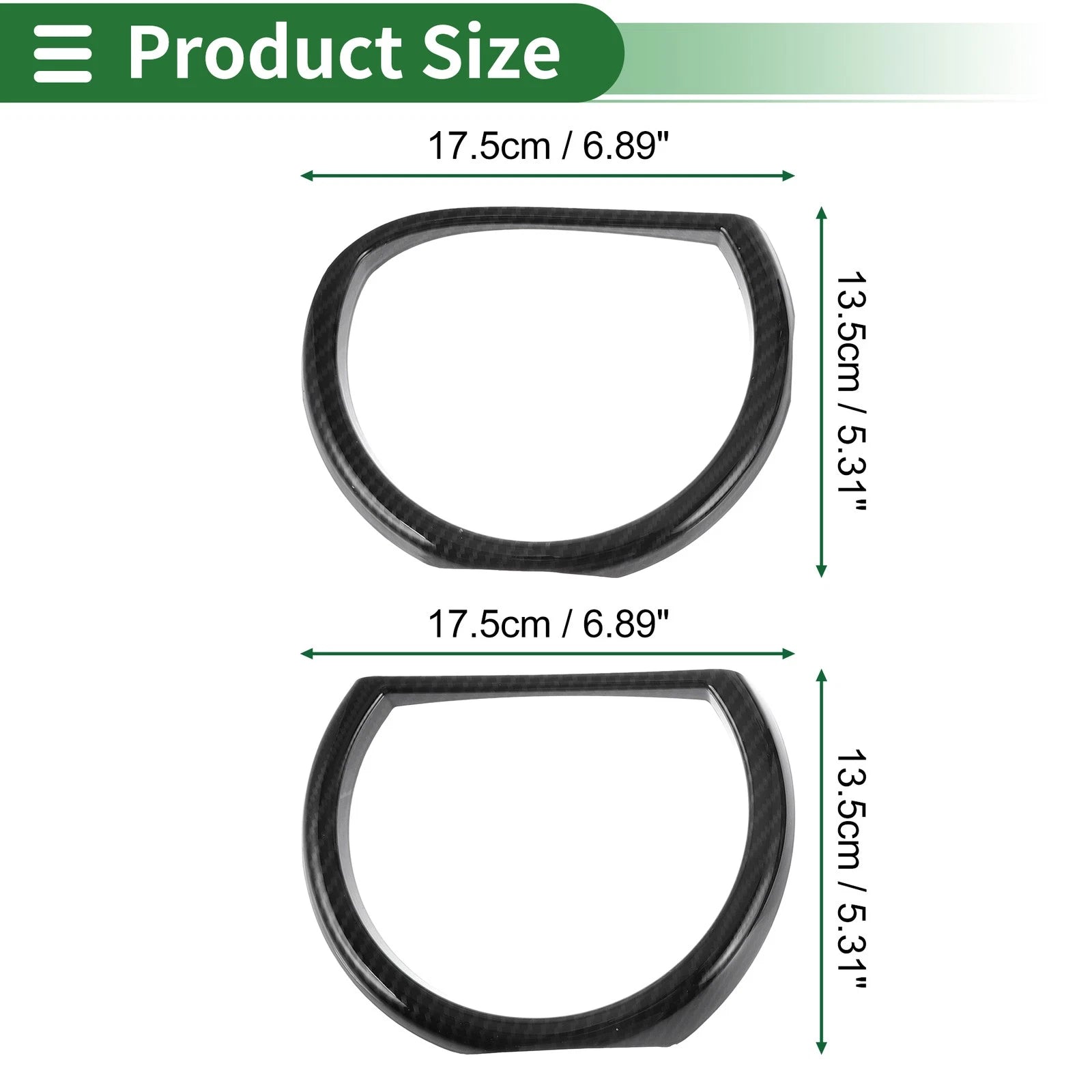 Set of 4 Headlight Trim Bezels for Dodge Challenger (2015–2024) ABS Black