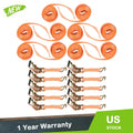 Set of 10 Heavy Duty 1.5" x 15' Ratchet Straps with J Hook