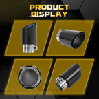 2X Carbon Style Burnt Exhaust Tail Pipe Tip 2.5" ID to 3.5" OD Clamp-on