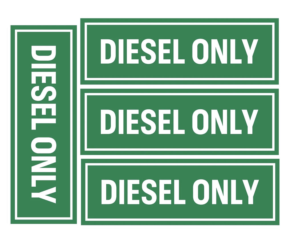 2" x 6" Diesel Only Vinyl Stickers for Trucks (Safety Decals)