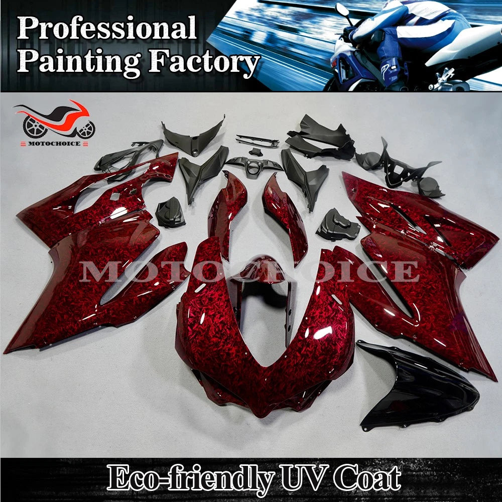 Red Forged Carbon Fiber ABS Fairing Kit for Ducati 1299 959 Panigale (2015–2018)