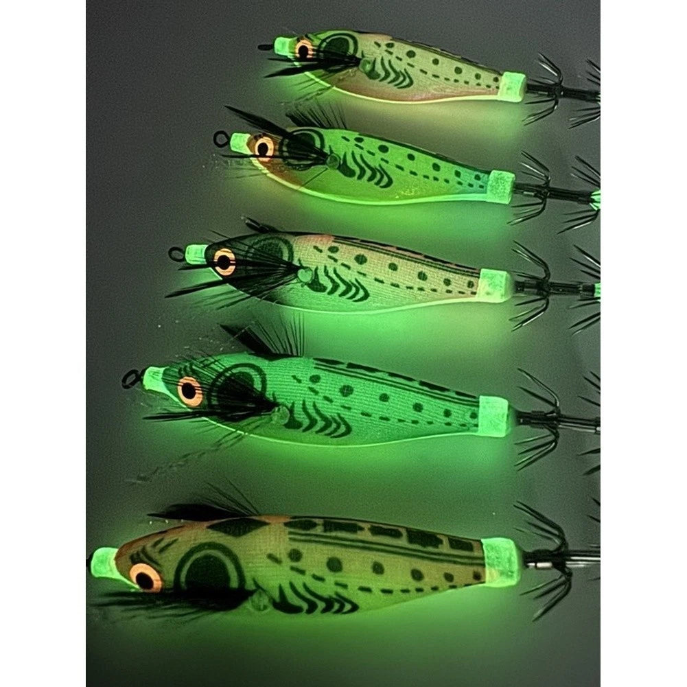 Glow in Dark Squid Lure for Slow Trolling Saltwater Fishing (8cm)