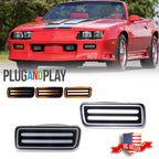 2PC Switchback LED Front Turn Signal Light for Chevy Camaro (1985–1992)
