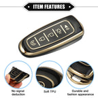5 Buttons Key Fob Cover for Ford Escape, Lincoln (TPU, Black)