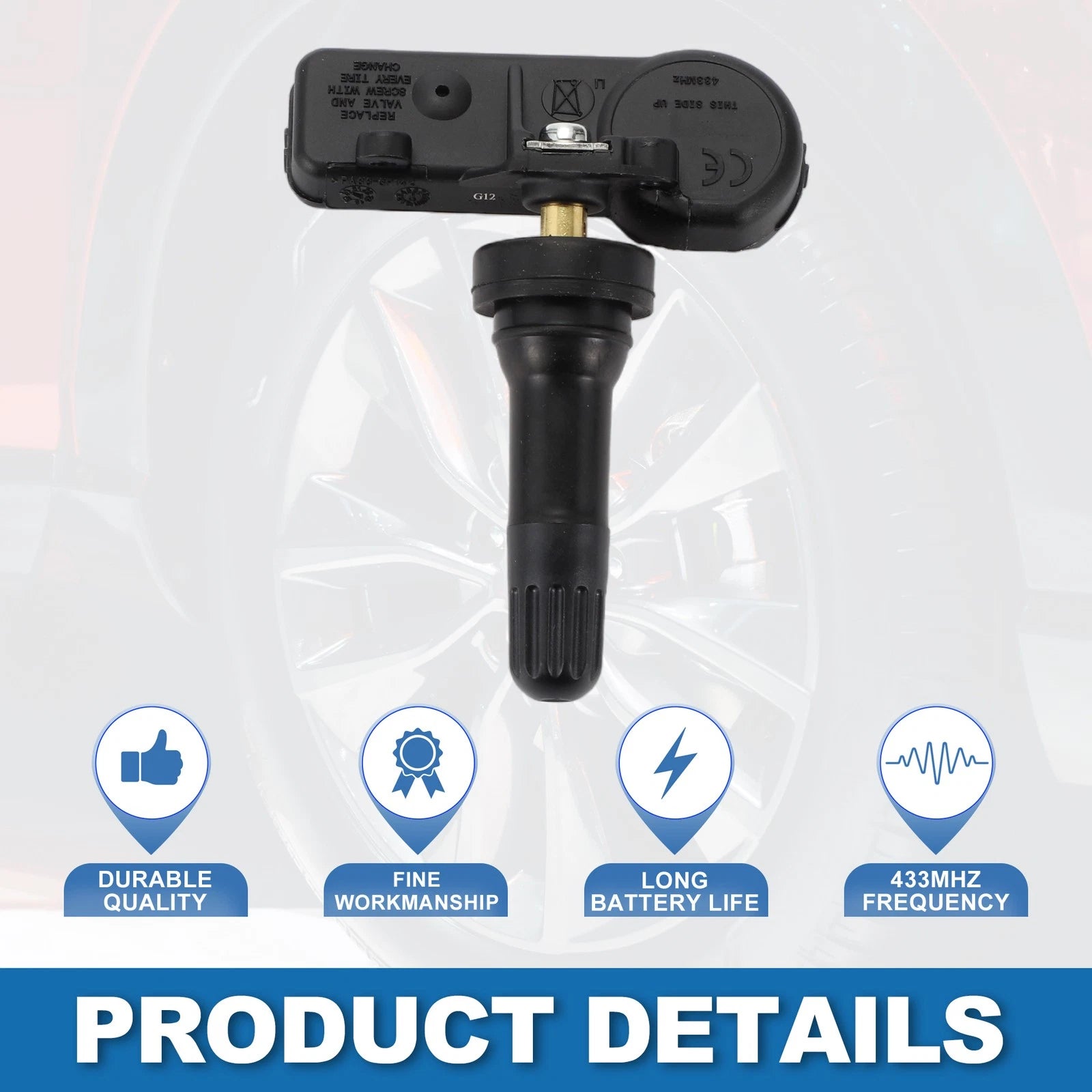 Tire Pressure Sensor 68241067AA for Ram 1500 2500 (2011–2013) 433MHz