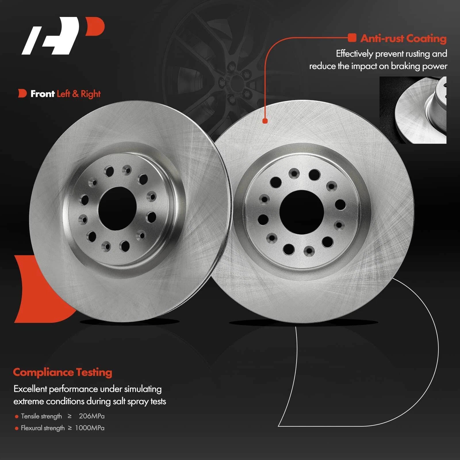 Front Disc Brake Rotors for Buick Enclave (2018–2020) Cadillac XT5 (2017–2023)
